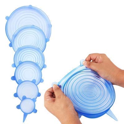 Maxxlite Silicone Stretch Lids, Multi Size Reusable Silicone Lids Food and Bowl Covers, Dishwasher and Freezer Safe