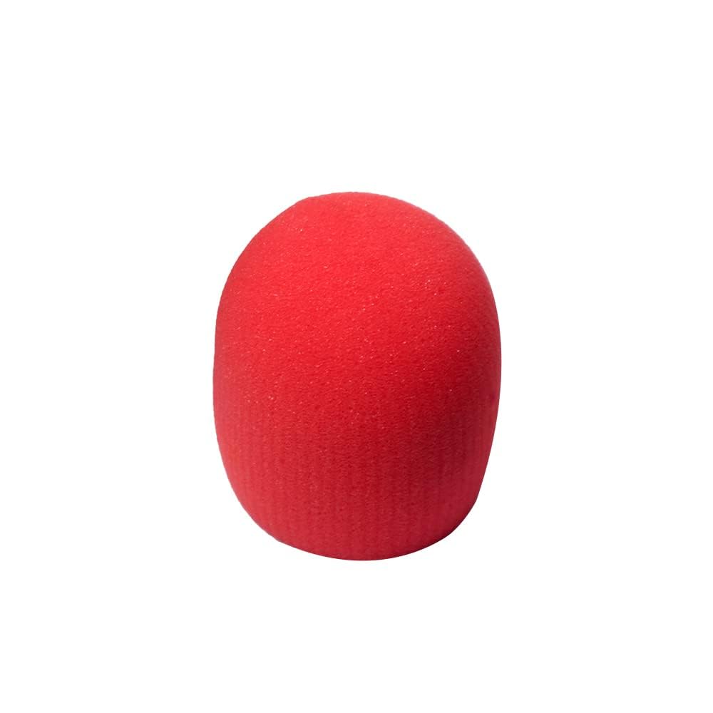 Maxxlite Foam Ball-Type Mic WindscreenMicrophone Cover - Foam Mic Covers Windscreen Suitable for Most Standard Handheld Microphone Pack of 1 Red