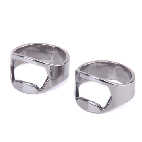 Maxxlite 2pcs Stainless Steel Finger Ring Beer Bottle Opener