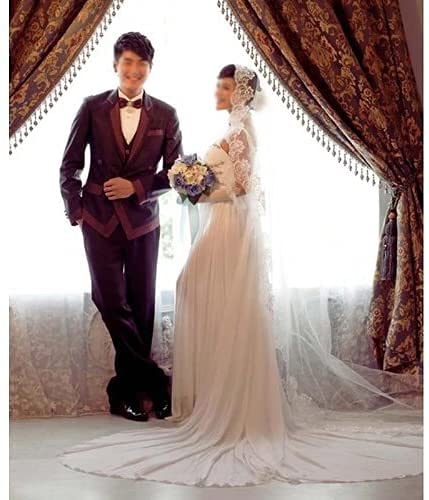 Maxxlite 3M Long 1 Layer Lace Edge Vintage Cathedral Wedding Bridal Veil