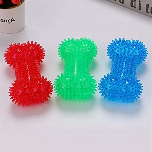 Maxxlite High Quality TPR Materal Spike Dumbell Dog Toy Puppy Toy Chew Toy Teething Toy - Pink