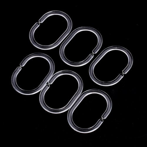 Maxxlite 12pcs Plastic Bathroom Shower Curtain Hook Ring