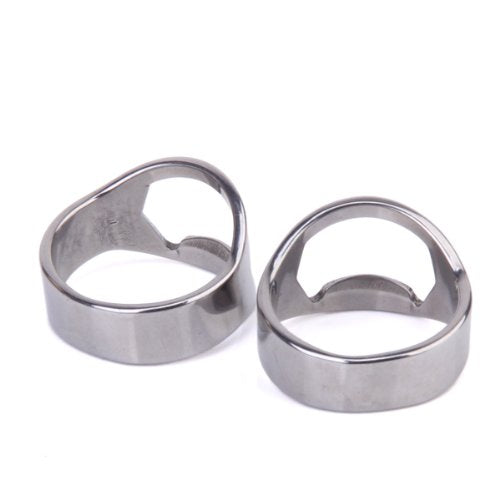 Maxxlite 2pcs Stainless Steel Finger Ring Beer Bottle Opener