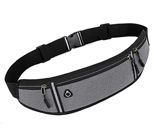 Maxxlite Waist Bag for Running Gym, Slim Chest Bag for Men Women with Adjustable Strap, Waterproof Waist Bag Pack for Walking Cycling Running Hiking Hold Phones Keys Cards(Grey)
