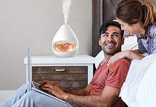 Maxxlite 2 in 1 Himalayan Salt Lamp Diffuser with Mist Humidifiers Pure Himalayan Rock Salt,and 2 Halogen Bulbs and 5 Light Settings Mode