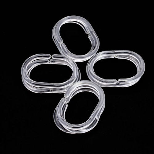 Maxxlite 12pcs Plastic Bathroom Shower Curtain Hook Ring