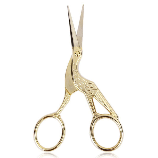 Maxxlite Retro Gold Plated Crane Sewing Tailoring Scissors 9cm