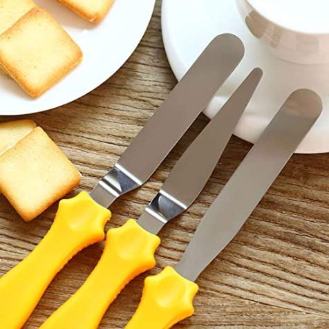 Maxxlite  Generic 3-in-1 Multi-Function Stainless Steel Cake Icing Spatula Knife Set 3-Pieces Multicolor