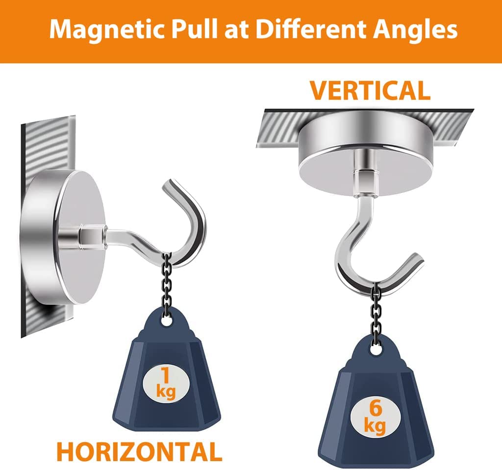 Maxxlite Heavy Duty Multi-Purpose Magnetic Hooks Pack of 5