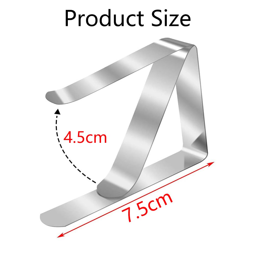 Maxxlite 8pcs Table Clips for Table Cloth, Stainless Steel Table Cloth Clip, Windproof Table Cloth Clips for Dining Table, Table Cover Clamps Table Cloth Holders Ideal for Home Picnic Party Restaurant