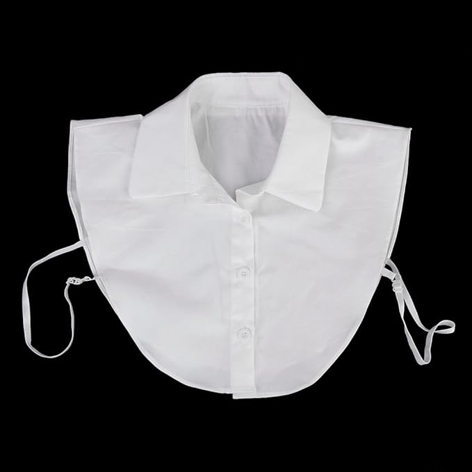 Maxxlite Women Detachable Collar White Cotton Half Shirt False Collar Detachable White Fake Collar Casual Style Shirt For Office Lady Girls Dickey Half Blouse