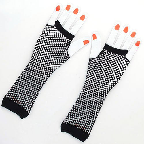 Maxxlite Imported 1Pair Hens Night Party Bride To Be Black Ladies Fingerless Fishnet Gloves