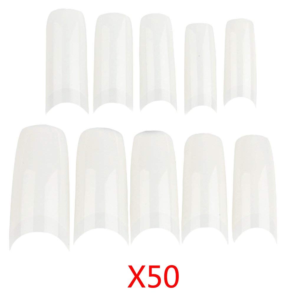 Maxxlite Professional False Acrylic Nail Art Tips French Style (White) -500 Pieces
