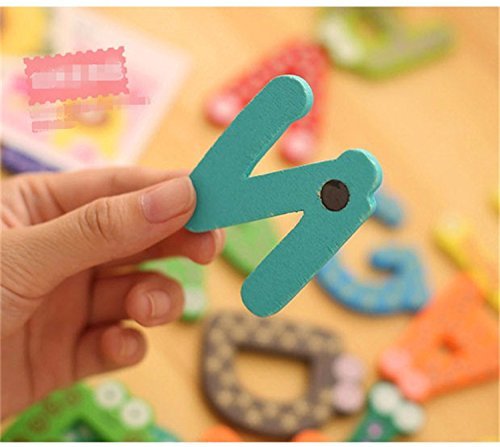 Maxxlite Colorful Wooden A-Z Alphabet Letters Fridge Magnets Magnetic Stickers (Set of 26)