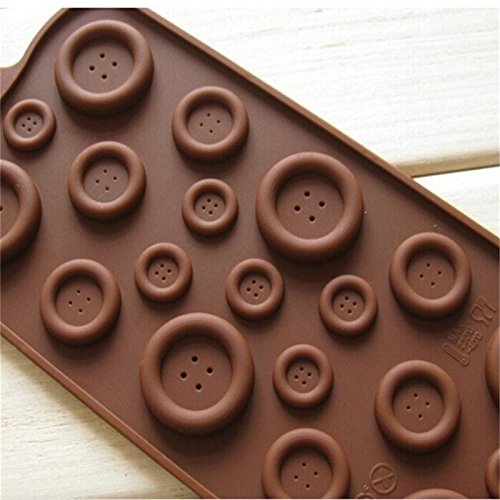 Maxxlite Button Shape Chocolate Mould DIY Fondant Soap Cake Cookie Mold Big Small Buttons Silicone Chocolate Mold