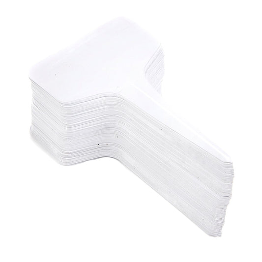 Maxxlite 100Pcs 10Cm X 6Cm Plastic T-Type Plant Shrub Tree Seeds Tags Markers Nursery Garden Labels Pot- White
