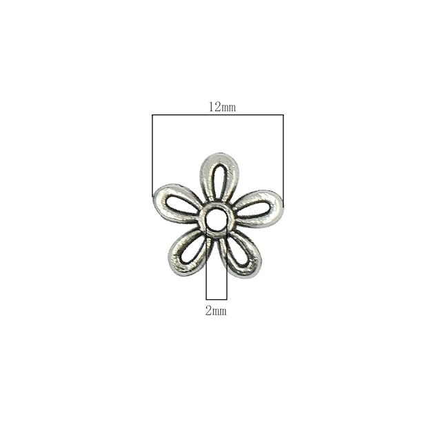 Maxxlite Silver Filigree Daisy Bead Cap Spacers Jewelry DIY Findings for Women -Set of 100 Pieces