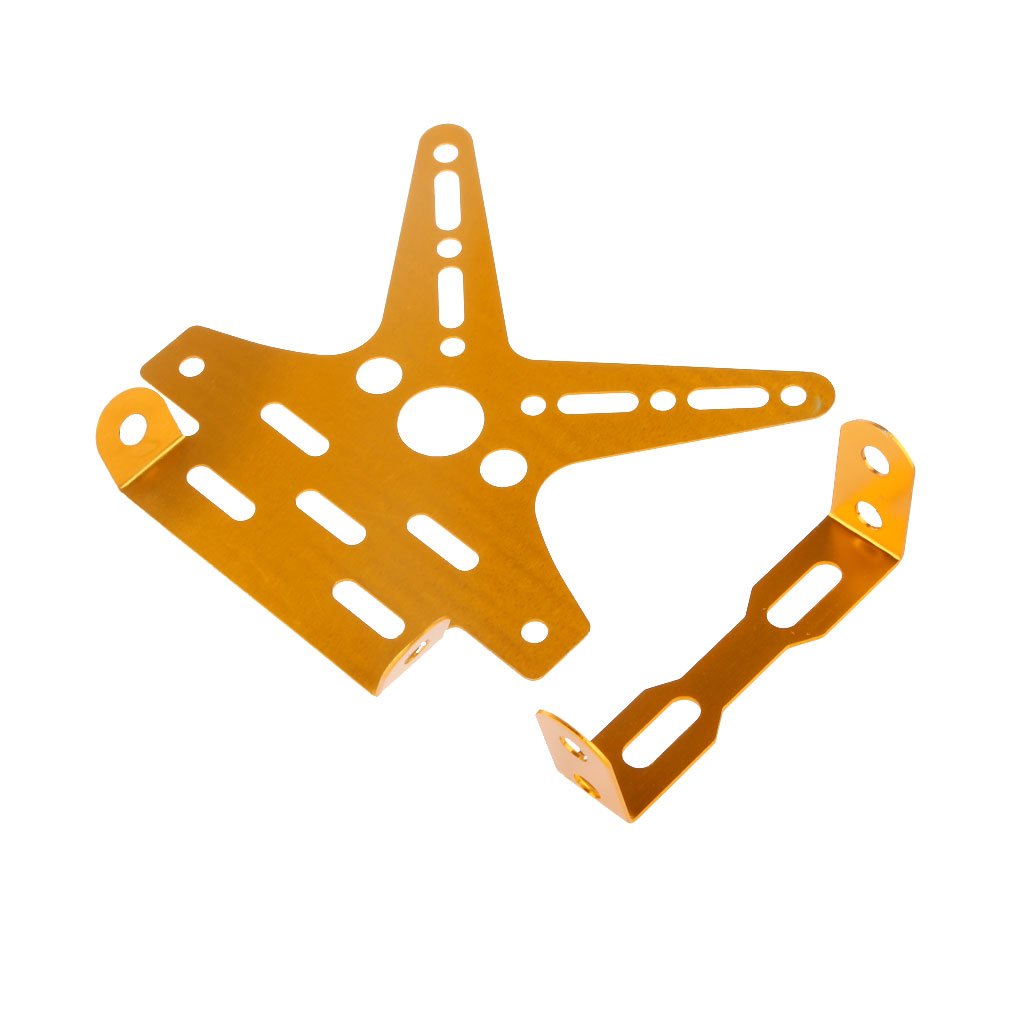Maxxlite Motorcycle Number License Plate Adjustable Aluminum Alloy Holder Mount Bracket - Gold