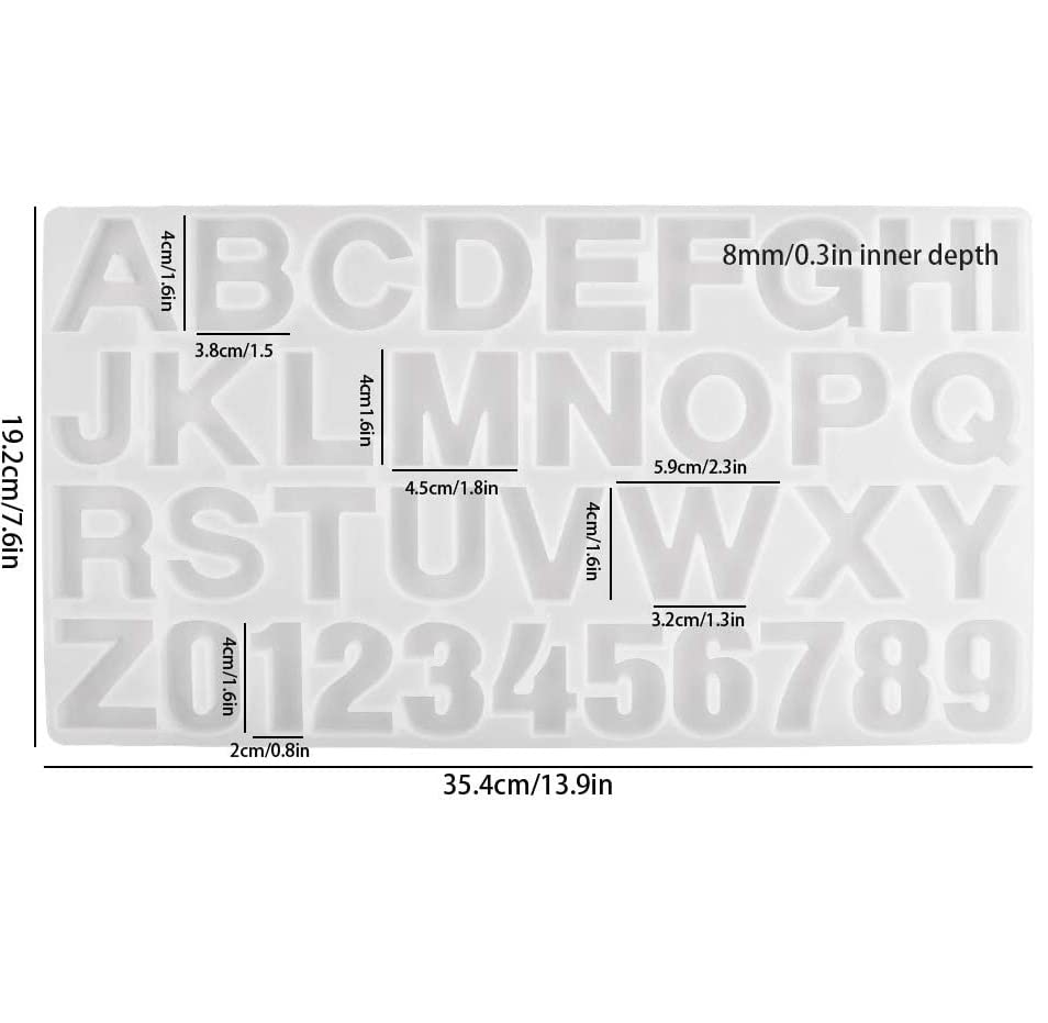 Maxxlite Alphabet Shape Resin Art Mold Creative DIY Multipurpose A to Z and Numerics Keychains Pendant Art and Craft Making Kit Silicone Epoxy Resin Art Mould (A33)