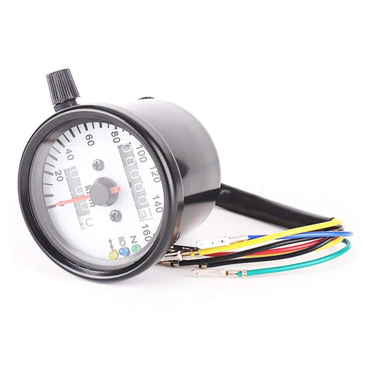 Maxxlite Stainless Steel B711-2 Universal Dual Odometer Speedometer Gauge Speed Meter Night Light LED Backlight Motorcycle Modification Part