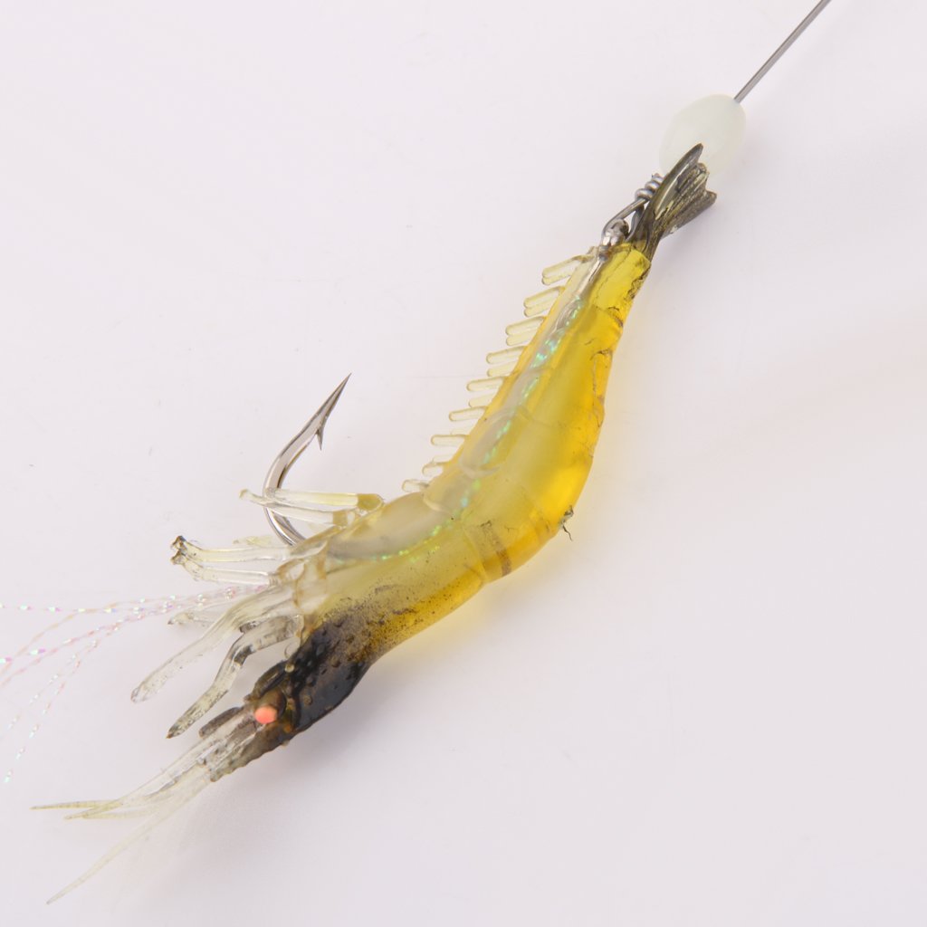 Maxxlite Silicone Simulation Live Shrimp Fishing Soft Prawn Lure Hook Bait Tackle