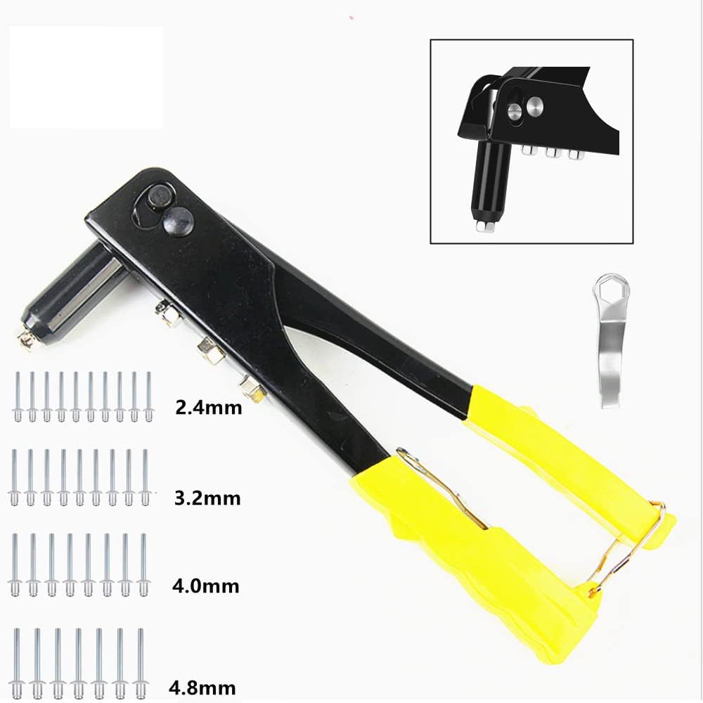 Maxxlite Heavy Duty Riveter Set with 4 Nozzles & Anti-Corrosion Properties Ideal for Joining & Fabrication of Sheet Metals, Leather & Plastic Part