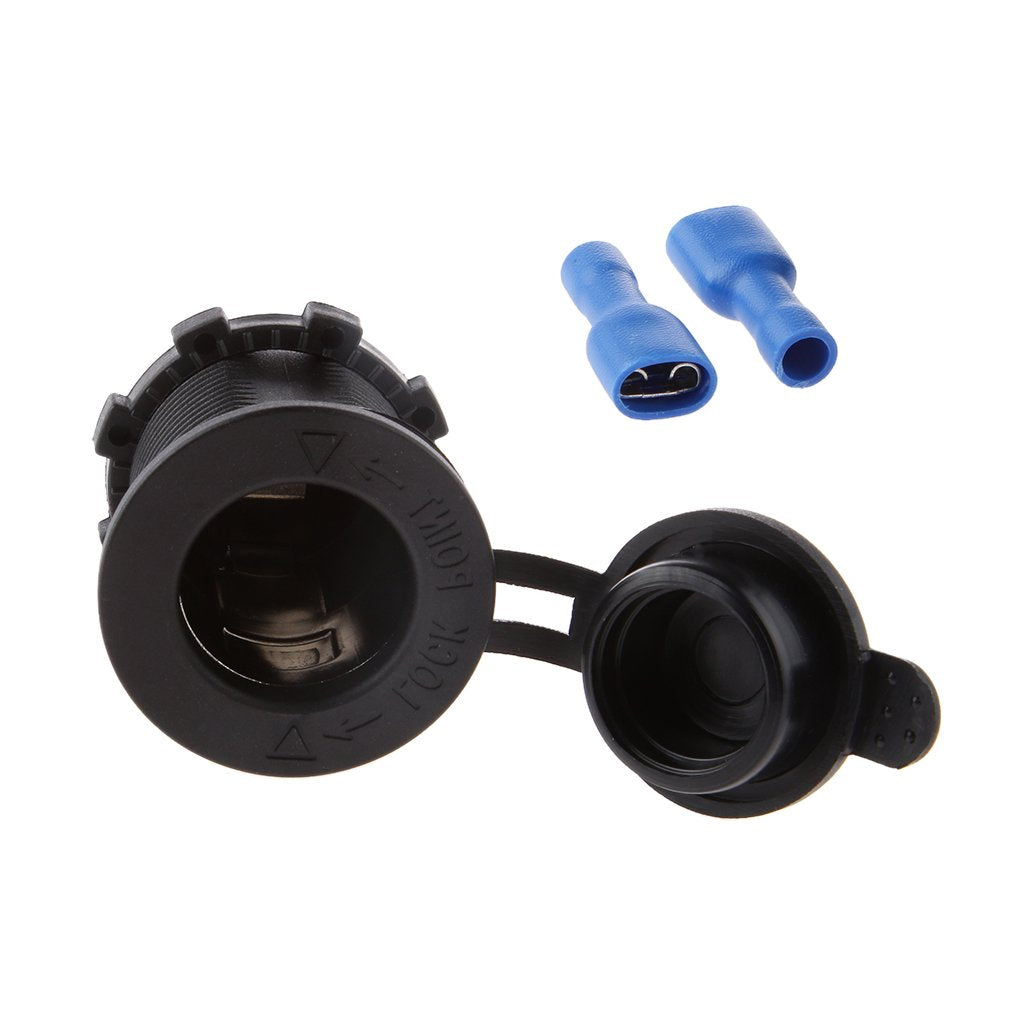 Maxxlite Waterproof 12V Car Cigarette Lighter Socket Usb Charger, Black