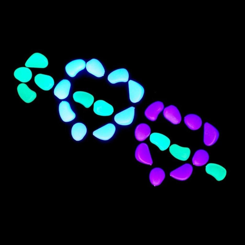 Maxxlite 40pcs Glow In the Dark Pebble Stone Mix Color Luminous Stone DIY Rocks Decor