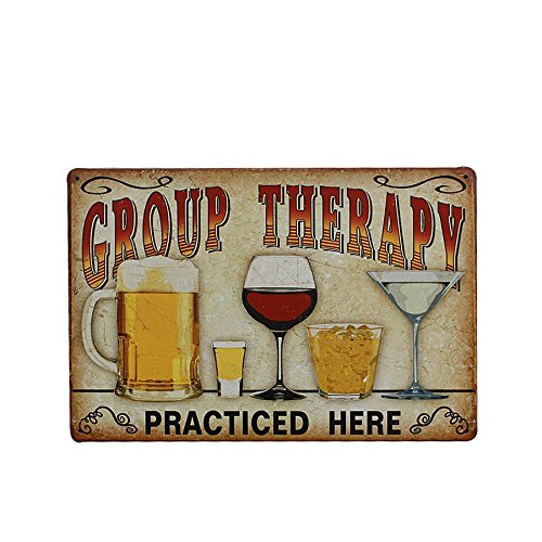 Maxxlite Metal Group Therapy Beer Pub Sign Wall Decor Plaque (Multicolour_7.8 Inch X 7.8 Inch X 7.8 Inch)