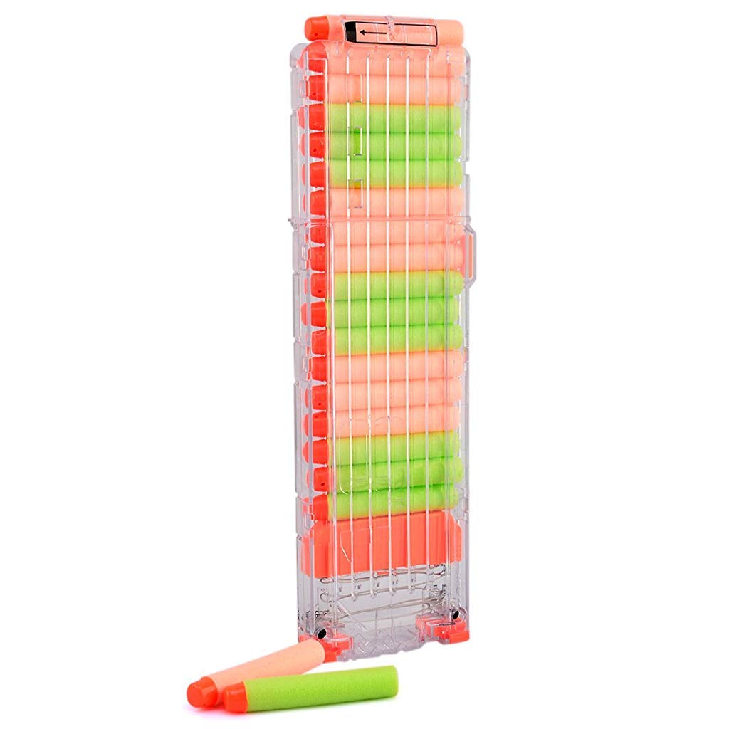 Maxxlite Soft Bullet Gun Clip Quick Reload Clip For Nerf Elite Series Pack Of 18 Bullets Ammo Cartridge Dart Nerf Gun Clip - Transparent - Plastic,Multi Color, Kid
