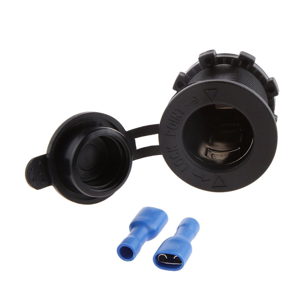 Maxxlite Waterproof 12V Car Cigarette Lighter Socket Usb Charger, Black