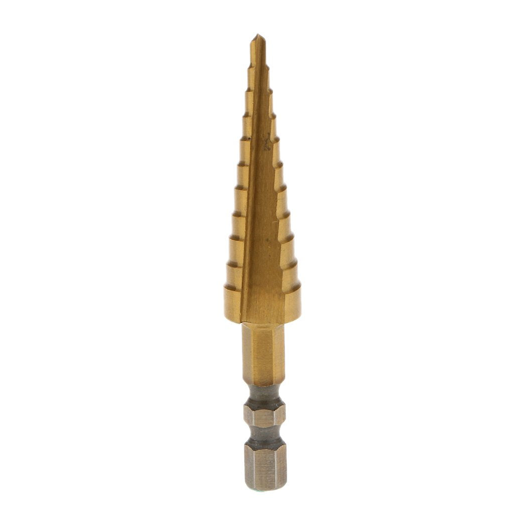 Maxxlite Hss Steel Step Cone Drill Titanium Bit Set Hole Cutter Hex Shank