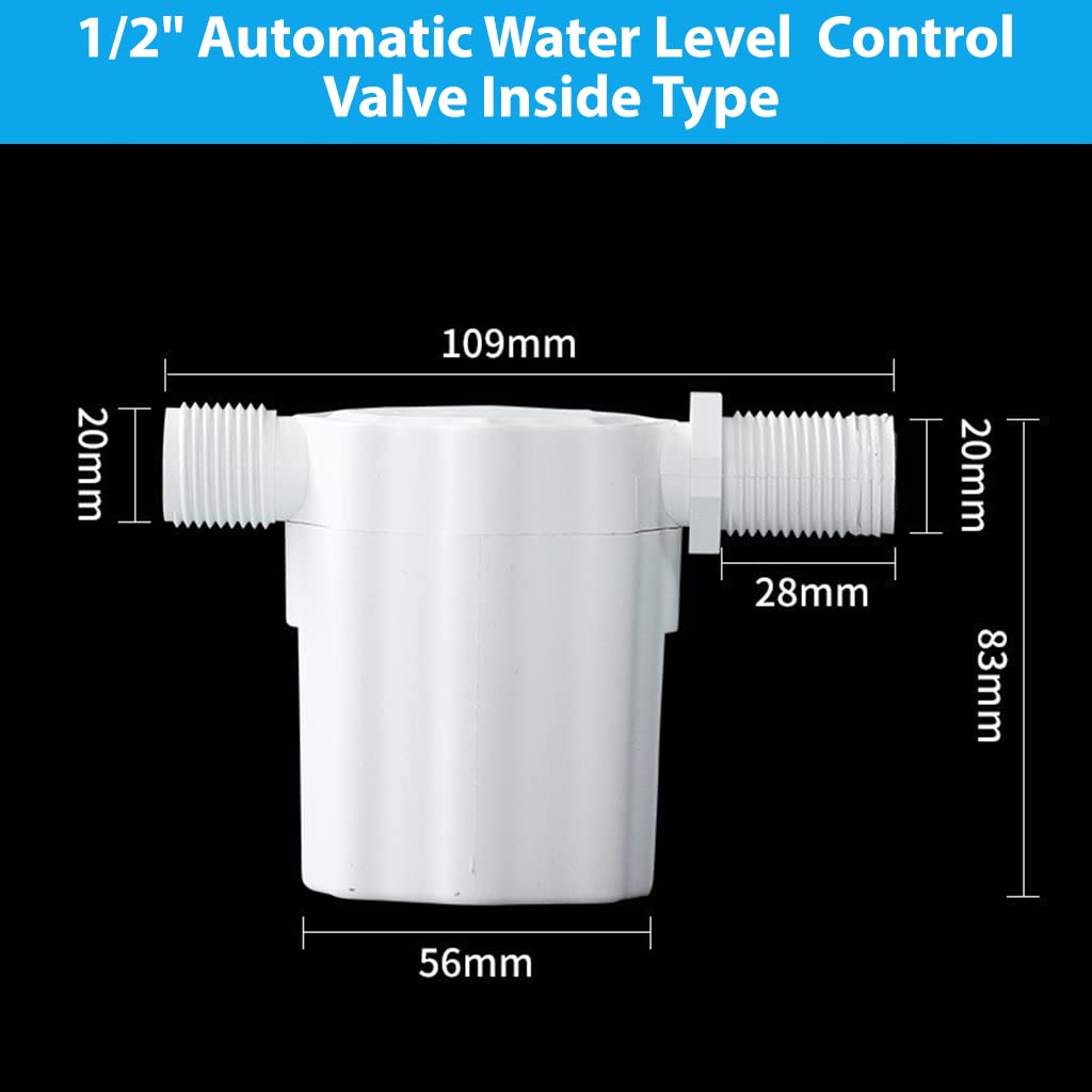 Maxxlite 1/2 Inch Imported Floating Automatic Water Level Control for High-Water Tanks & Pools - Easy-to-Use, Wide Usage & Simple Installation, Nylon