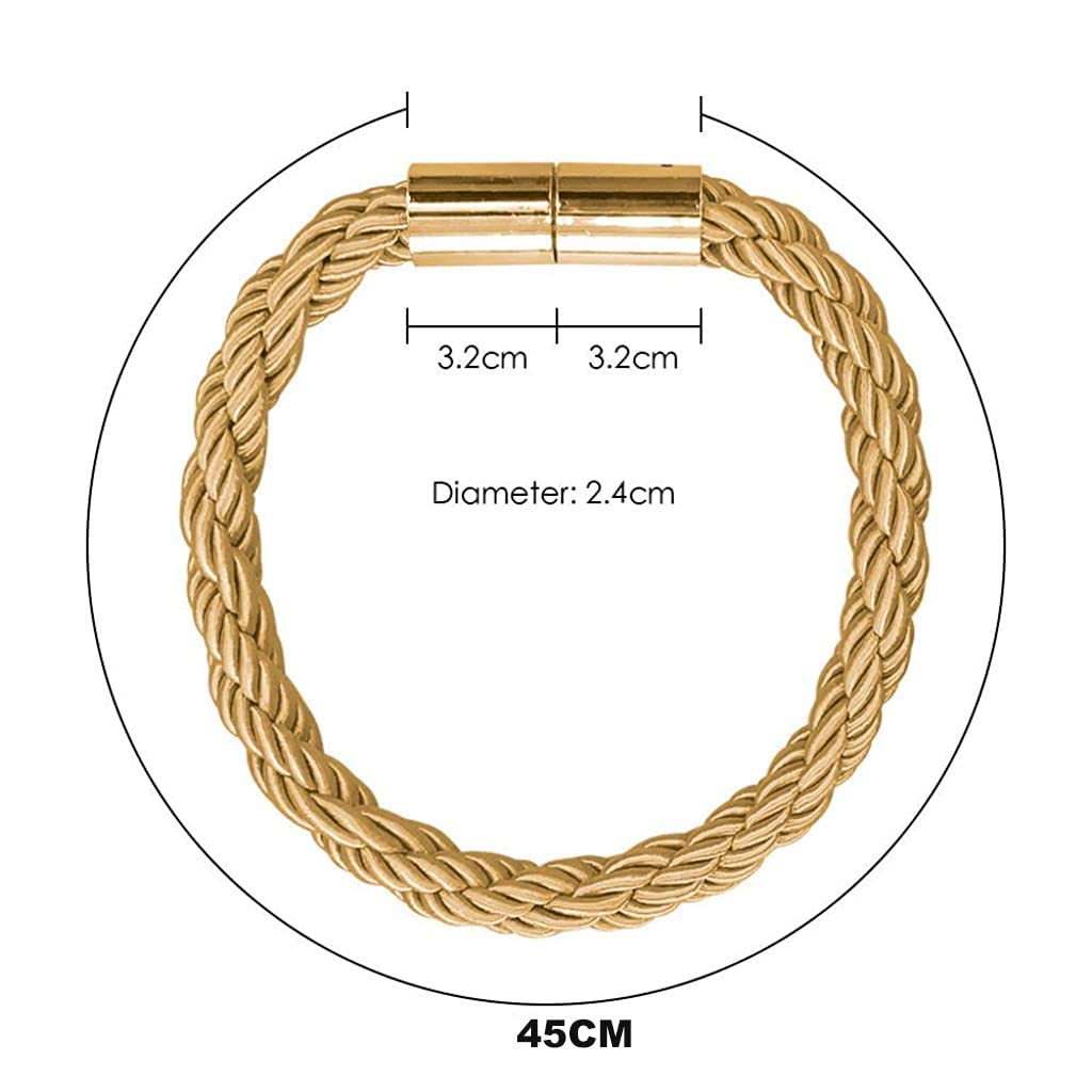 Maxxlite Magnetic Curtain Tie Backs Clips Curtain Buckles Holdbacks Binding Weaving Tie Band for Home,Office Decorative - Gold (2 Pieces)