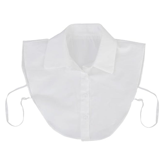 Maxxlite Women Detachable Collar White Cotton Half Shirt False Collar Detachable White Fake Collar Casual Style Shirt For Office Lady Girls Dickey Half Blouse