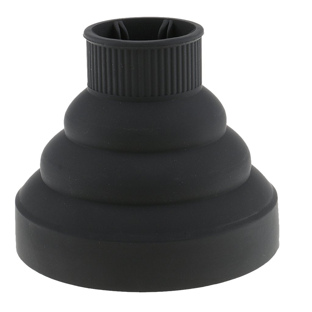 Maxxlite Universal Collapsible Silicone Hair Dryer Blower Diffuser Hairdressing Styling Tool Salon Curl Hair Blower Nozzle -Black