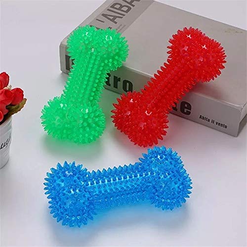 Maxxlite High Quality TPR Materal Spike Dumbell Dog Toy Puppy Toy Chew Toy Teething Toy - Pink