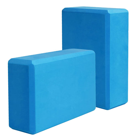 Maxxlite Yoga Blocks EVA Foam Block to Support and Deepen Poses, Improve Strength and Aid Balance and Flexibility 2 in 1 Set (Blue)