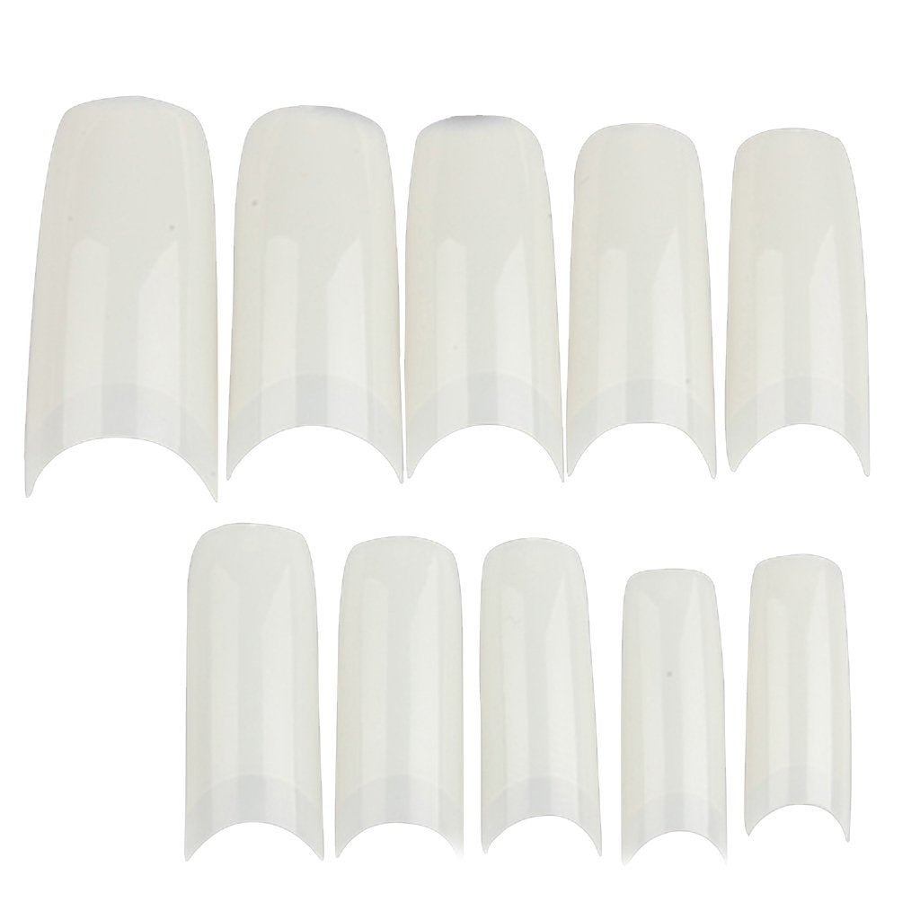 Maxxlite Professional False Acrylic Nail Art Tips French Style (White) -500 Pieces