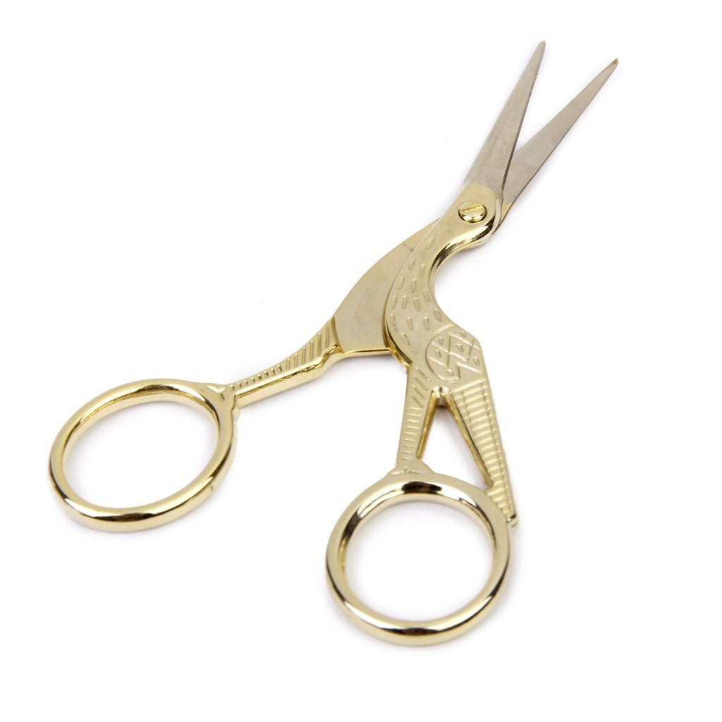 Maxxlite Retro Gold Plated Crane Sewing Tailoring Scissors 9cm