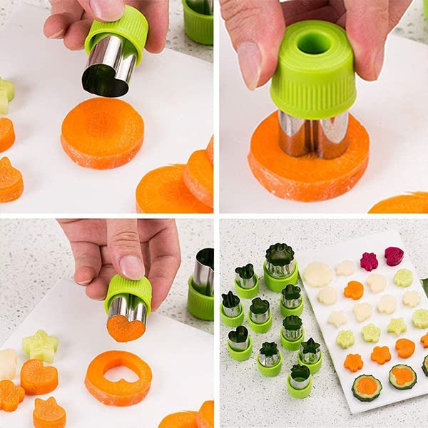Maxxlite  9Pc Vegetable Shape Cutter for Food Kids Various Shapes Pastry, Bread, Cookie, Vegetable, Fruit Cutter Shapes Star and Heart Shape Cutters