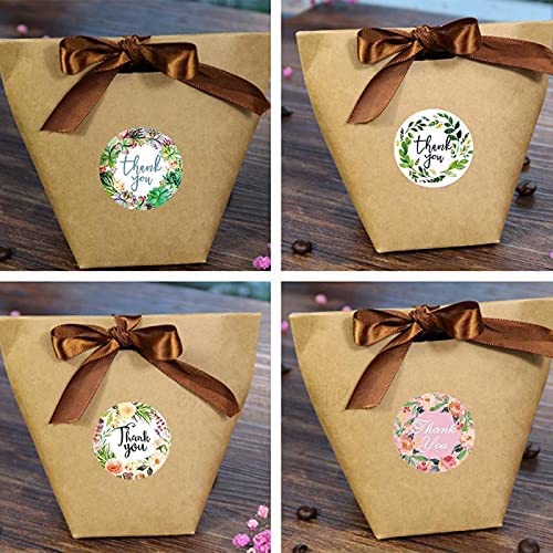 Maxxlite 500pcs Round Floral Thank You Stickers Seal Label for Favor Party Handmade Envelope Stationery Sticker