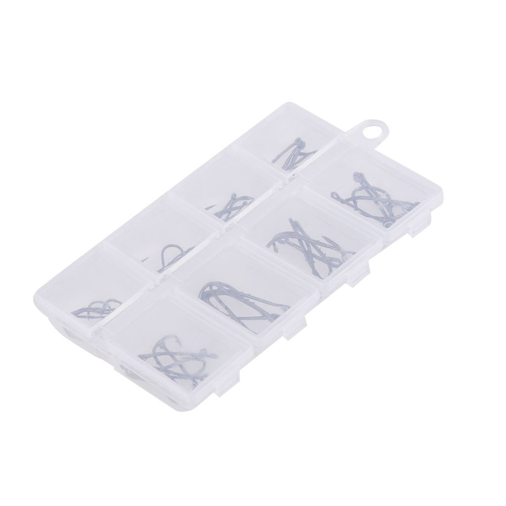 Maxxlite 48Pcs High Carbon Steel Strong Fishing Jig Big Tackle Hooks Fish Baits Lures - Black