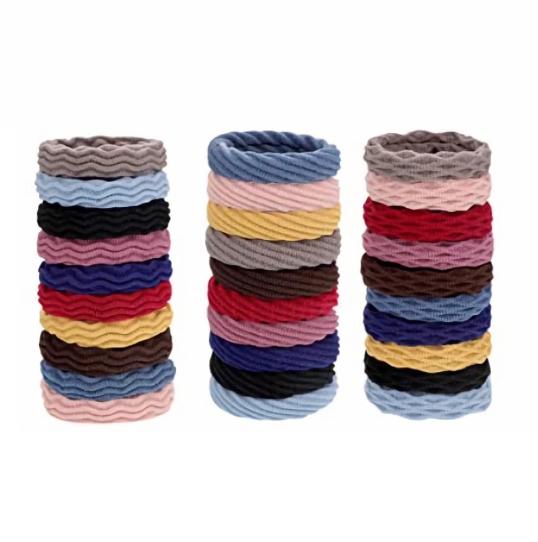 Maxxlite Hair Ties Non-Slip and Seamless Hair Bands for Thick Heavy and Curly Hair Lightweight Highly Elastic and Stretchable Pack of 30
