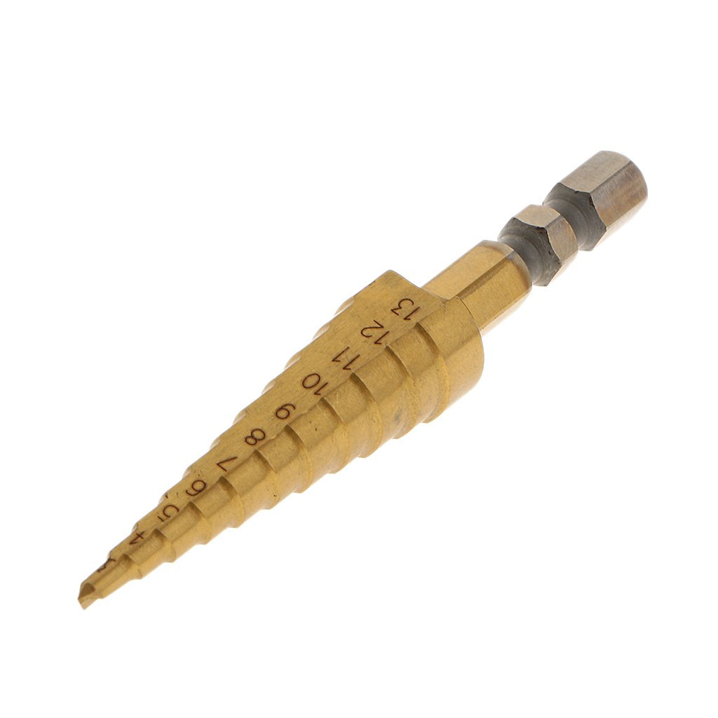 Maxxlite Hss Steel Step Cone Drill Titanium Bit Set Hole Cutter Hex Shank
