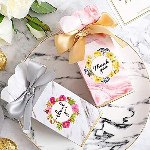 Maxxlite 500pcs Round Floral Thank You Stickers Seal Label for Favor Party Handmade Envelope Stationery Sticker