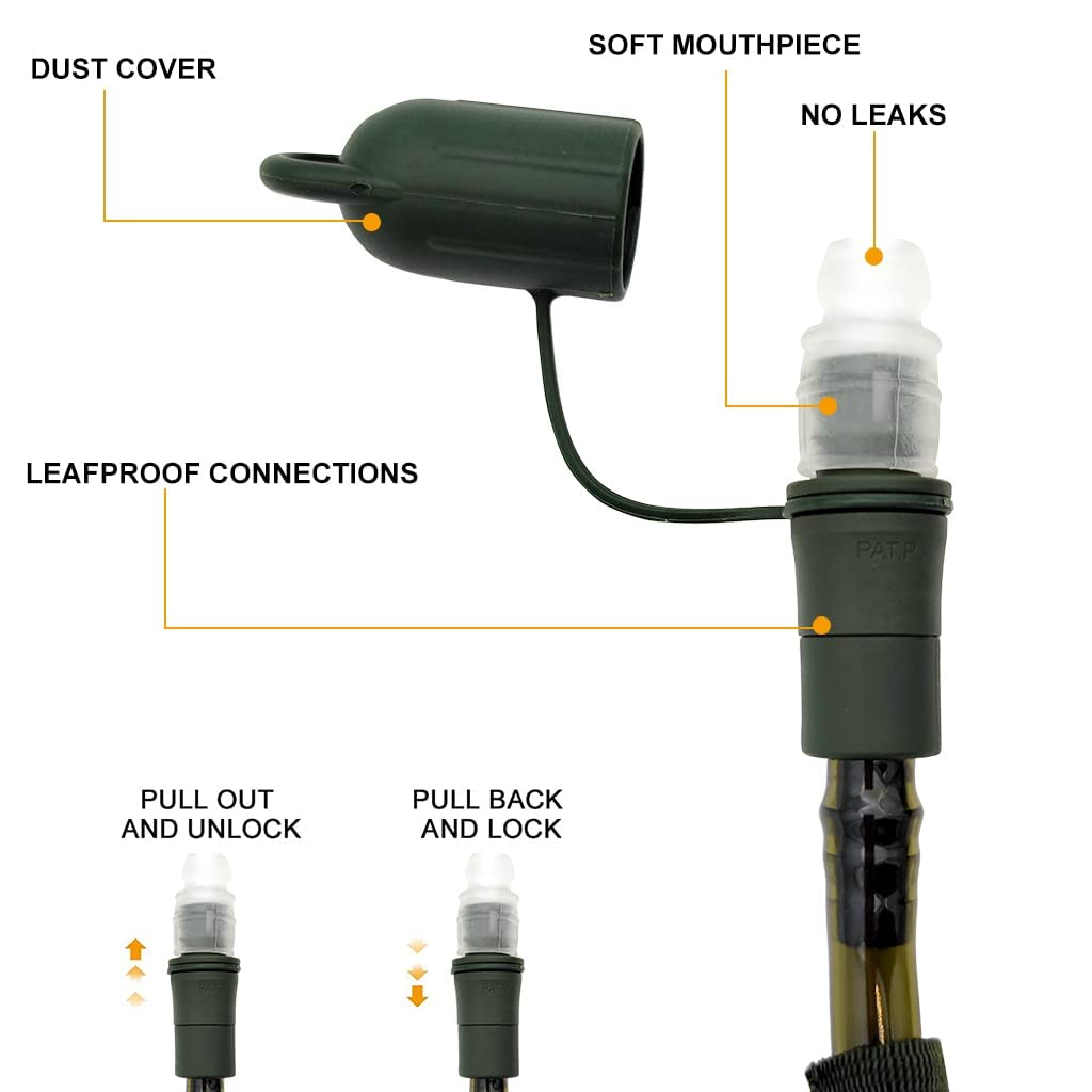 Maxxlite Anti-Bacteria Material Hydration Upgraded Leak Proof Water Reservoir Hydrating Bladder for Hiking Cycling, Running