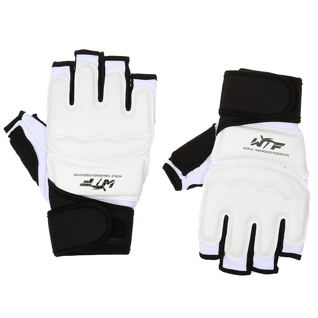 Maxxlite Kids Adult Half Finger Boxing Mitts Muay Thai Karate Punch Sandbag Gym Training Gloves Padded Hand Protector White (Medium)