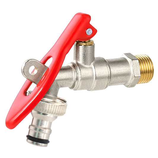 Maxxlite Tap with Lock, Tap Lock, 1/2" Thread Water Tap Lockable Faucet, Faucet Locks Outdoor, Water Tap Lock, Garden Tap, Home Outdoor Garden Tool Garden Outdoor Brass Faucet