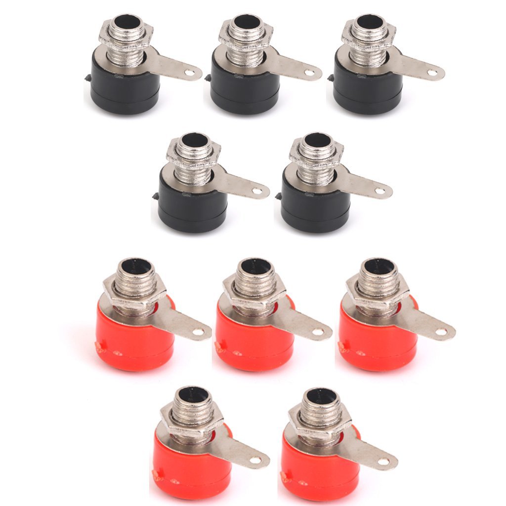 Maxxlite 4mm Insulated Banana Socket Connectors New 10Pcs Red+Black